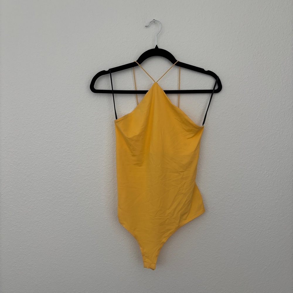 H&M Yellow Halter Bodysuit NWT